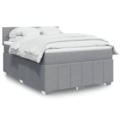 Boxspringbett Mit Matratze Stoff Hellgrau