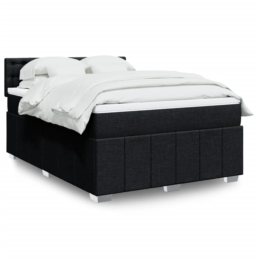 Boxspringbett Mit Matratze Stoff Schwarz