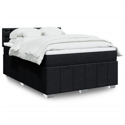 Boxspringbett Mit Matratze Stoff Schwarz