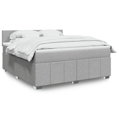 Boxspringbett Mit Matratze Stoff Hellgrau