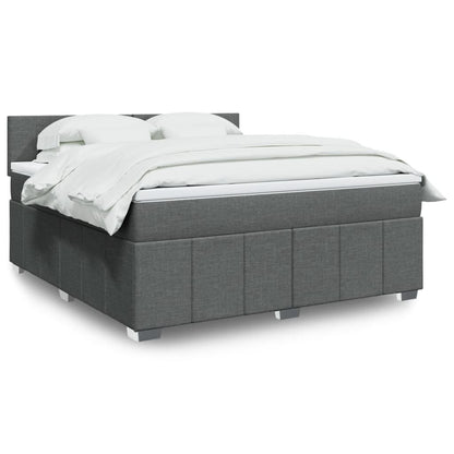 Boxspringbett Mit Matratze Stoff Dunkelgrau