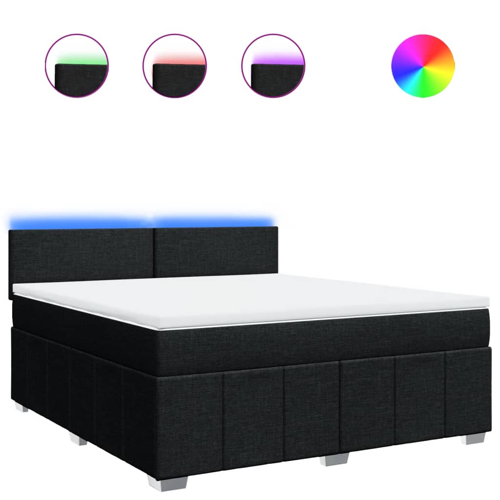 Boxspringbett Mit Matratze Stoff Schwarz