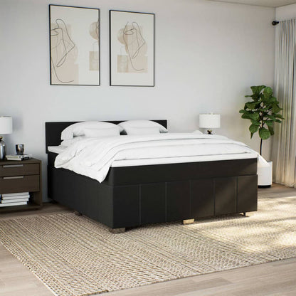 Boxspringbett Mit Matratze Stoff Schwarz
