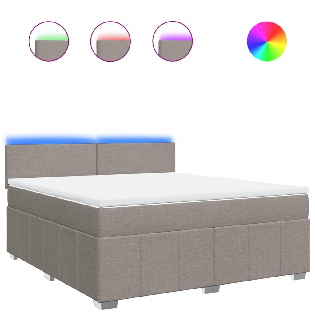 Boxspringbett Mit Matratze Stoff Taupe