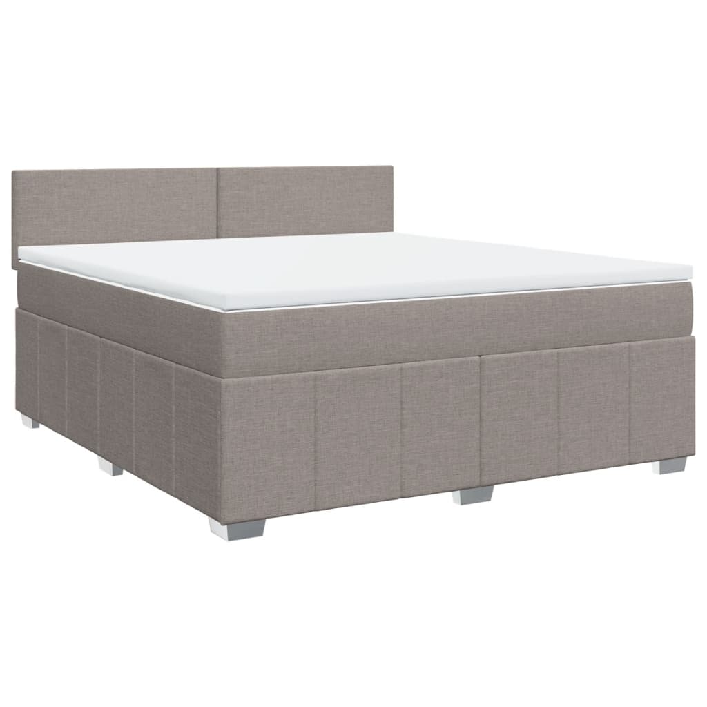 Boxspringbett Mit Matratze Stoff Taupe