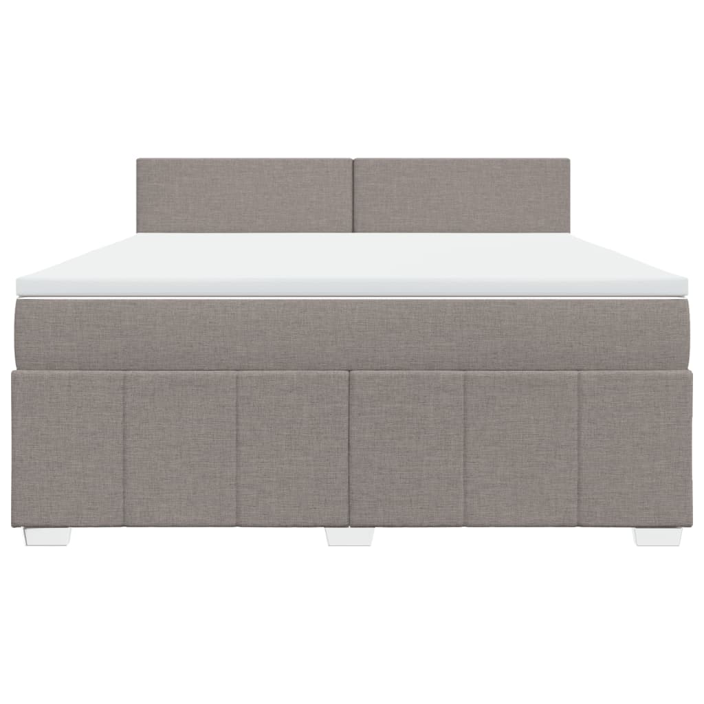 Boxspringbett Mit Matratze Stoff Taupe