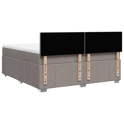 Boxspringbett Mit Matratze Stoff Taupe