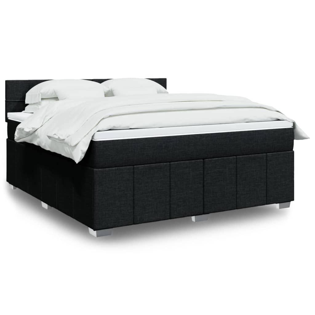 Boxspringbett Mit Matratze Stoff Schwarz