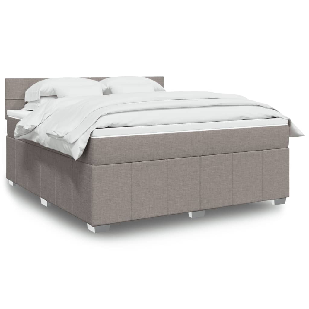 Boxspringbett Mit Matratze Stoff Taupe