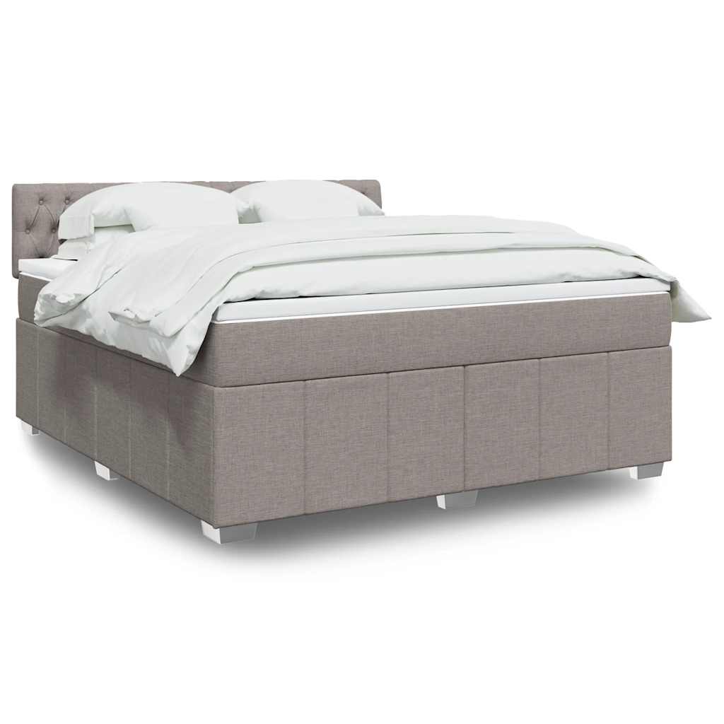 Boxspringbett Mit Matratze Stoff Taupe