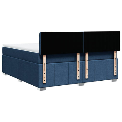 Boxspringbett Mit Matratze Stoff Blau
