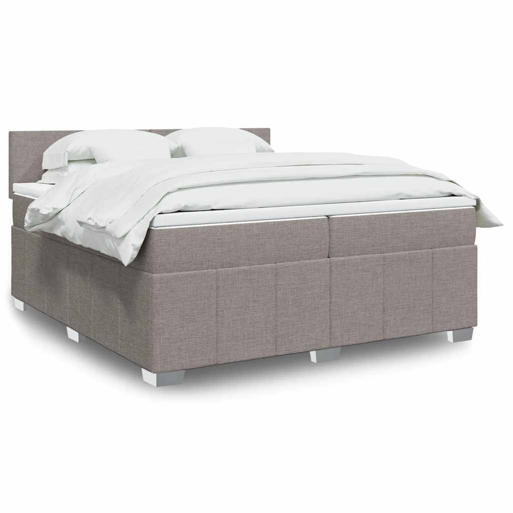 Boxspringbett Mit Matratze Stoff Taupe