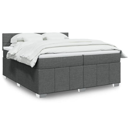Boxspringbett Mit Matratze Stoff Dunkelgrau