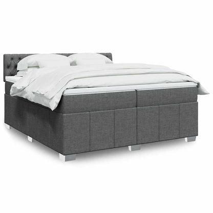 Boxspringbett Mit Matratze Stoff Dunkelgrau