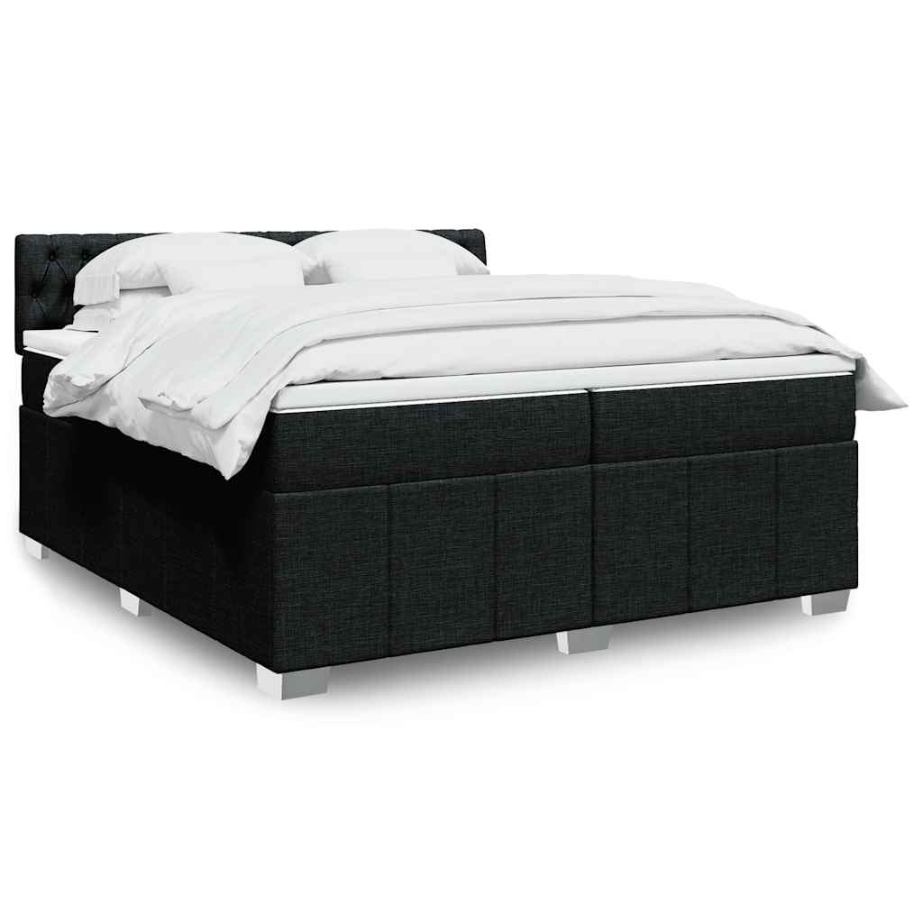 Boxspringbett Mit Matratze Stoff Schwarz