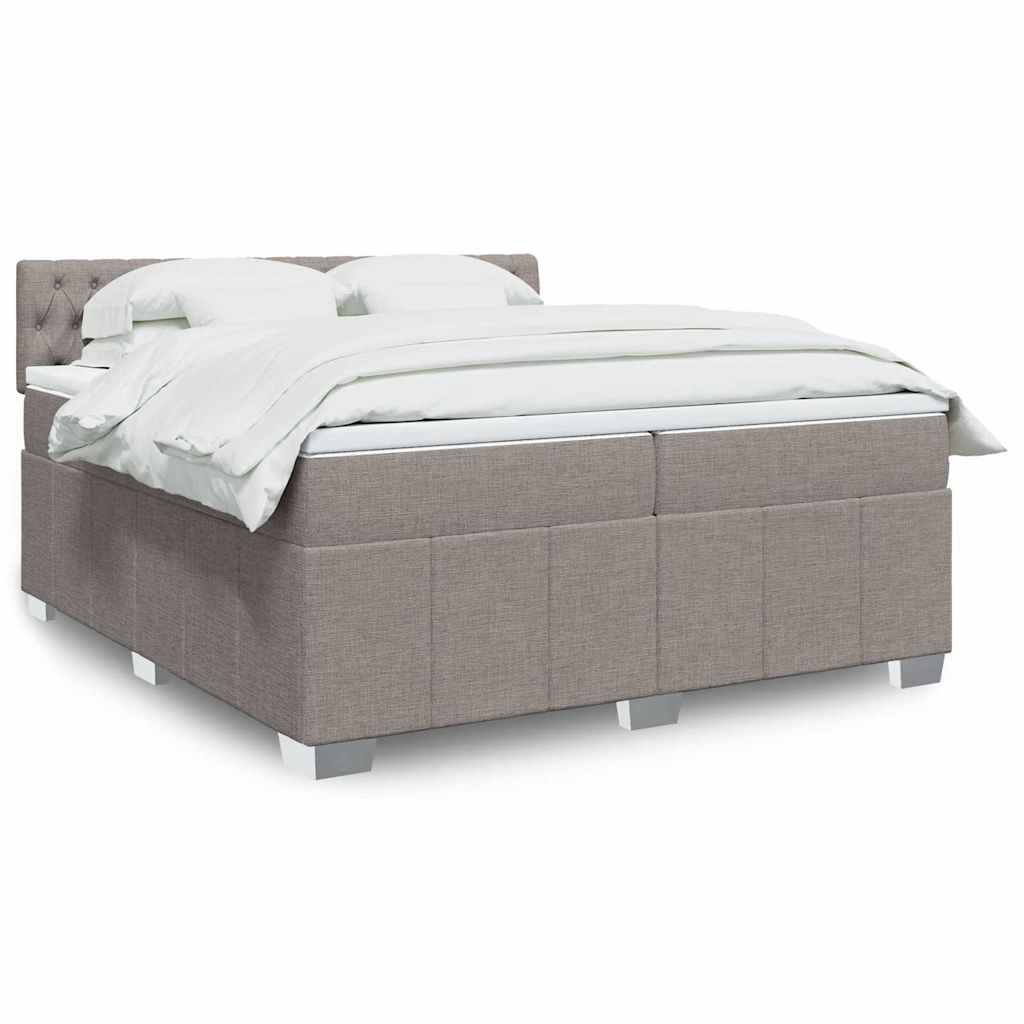 Boxspringbett Mit Matratze Stoff Taupe