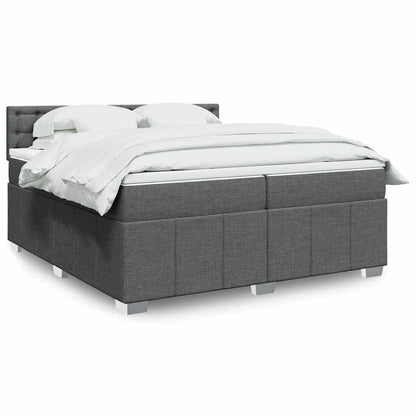 Boxspringbett Mit Matratze Stoff Dunkelgrau