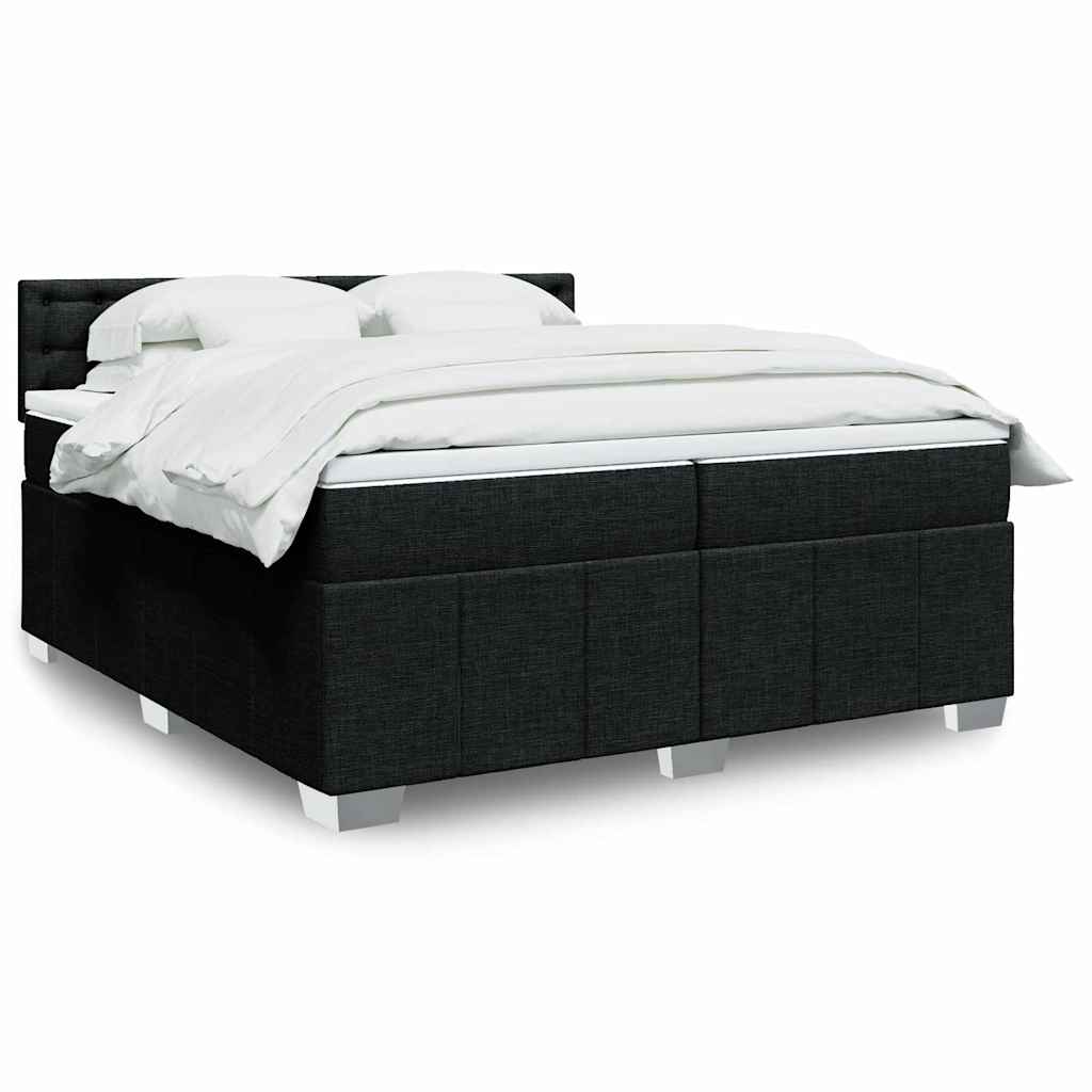 Boxspringbett Mit Matratze Stoff Schwarz