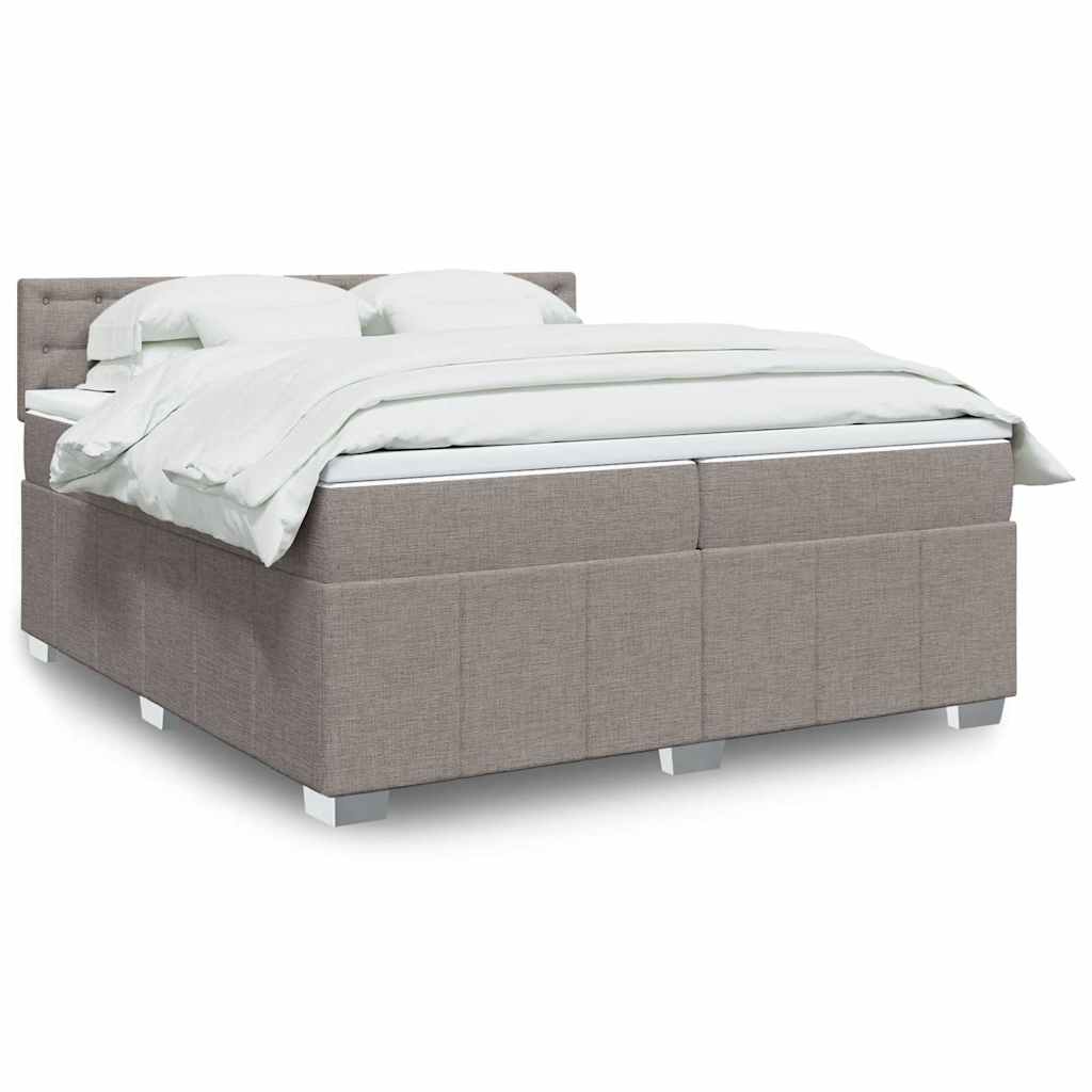 Boxspringbett Mit Matratze Stoff Taupe