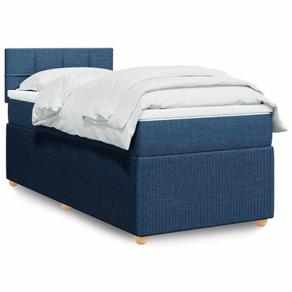 Boxspringbett Mit Matratze Stoff Blau