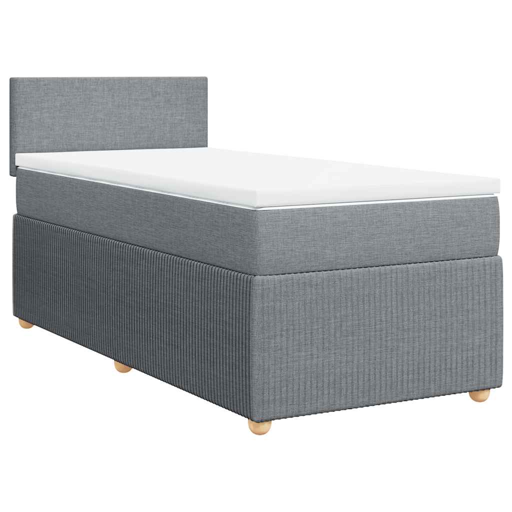 Boxspringbett Mit Matratze Stoff Hellgrau