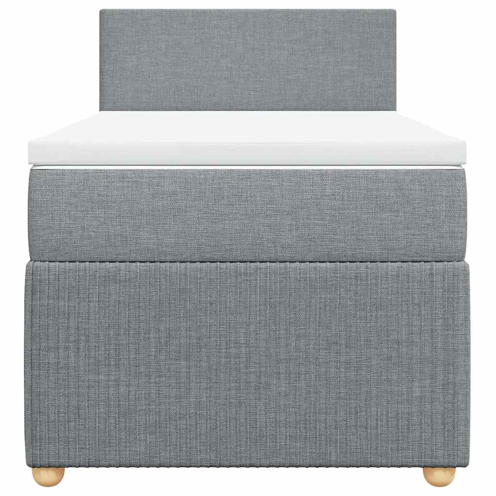Boxspringbett Mit Matratze Stoff Hellgrau