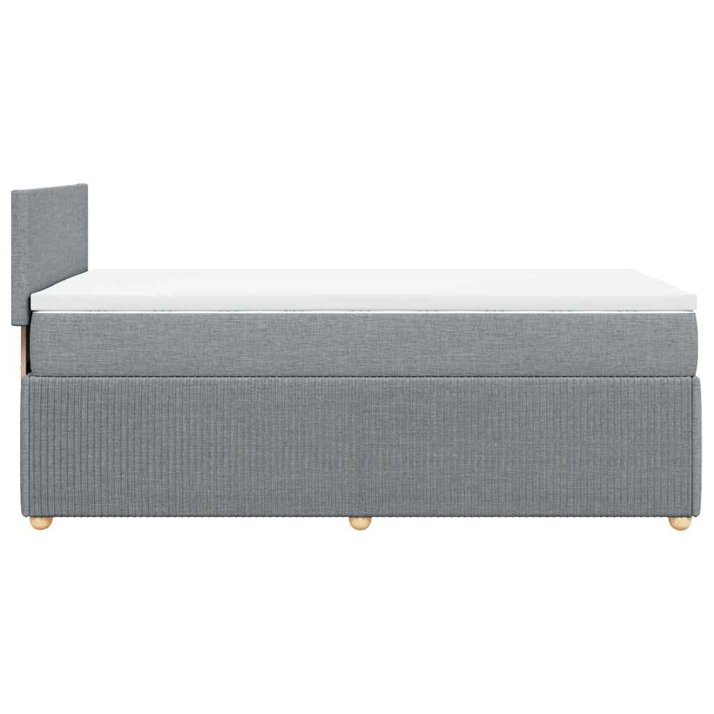 Boxspringbett Mit Matratze Stoff Hellgrau