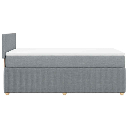 Boxspringbett Mit Matratze Stoff Hellgrau