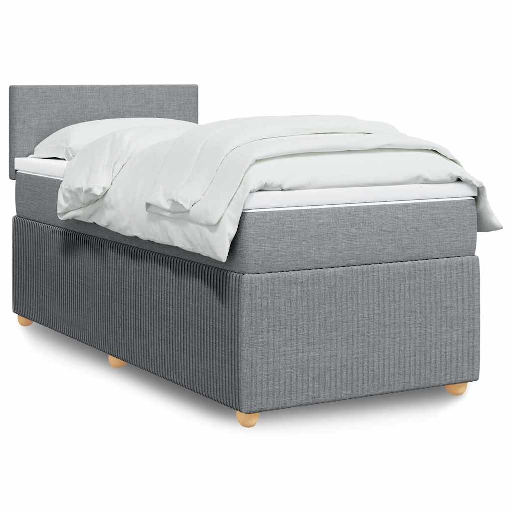 Boxspringbett Mit Matratze Stoff Hellgrau