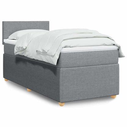 Boxspringbett Mit Matratze Stoff Hellgrau