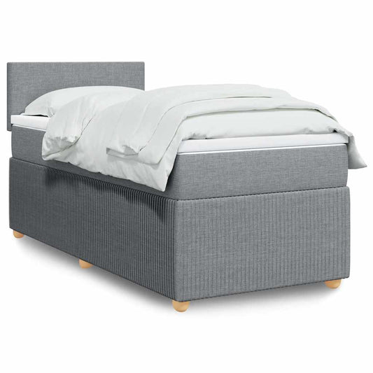 Boxspringbett Mit Matratze Stoff Hellgrau