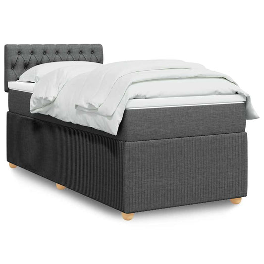 Boxspringbett Mit Matratze Stoff Dunkelgrau
