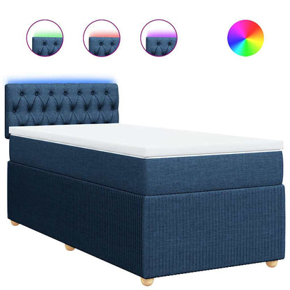 Boxspringbett Mit Matratze Stoff Blau