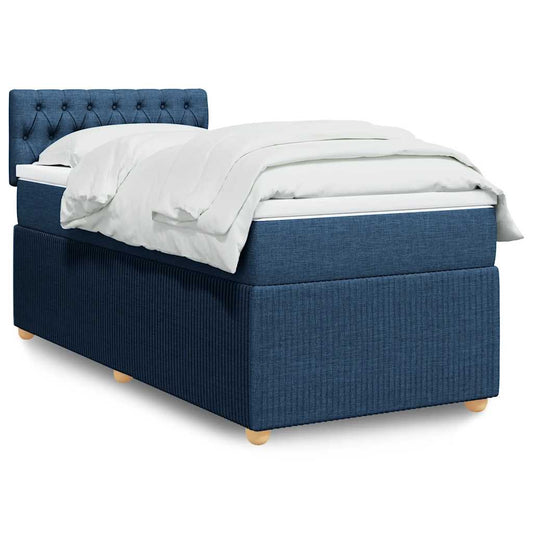 Boxspringbett Mit Matratze Stoff Blau