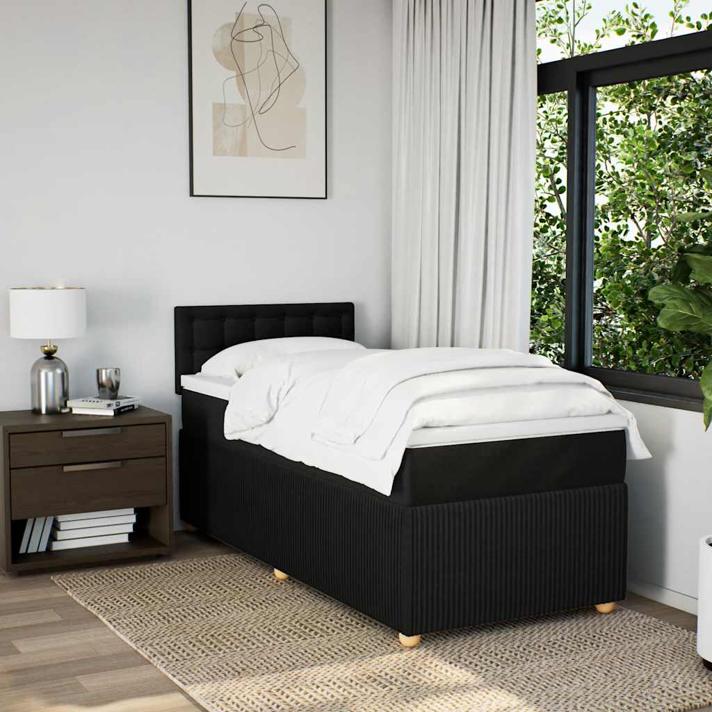 Boxspringbett Mit Matratze Stoff Schwarz