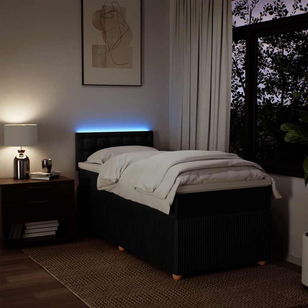 Boxspringbett Mit Matratze Stoff Schwarz