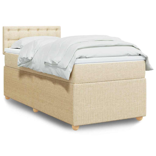 Boxspringbett Mit Matratze Stoff Creme