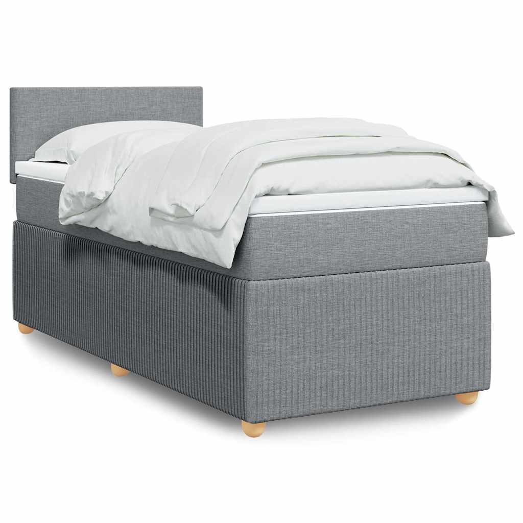 Boxspringbett Mit Matratze Stoff Hellgrau