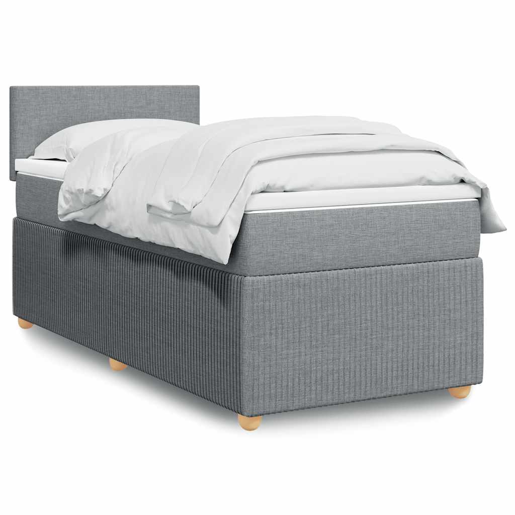 Boxspringbett Mit Matratze Stoff Hellgrau