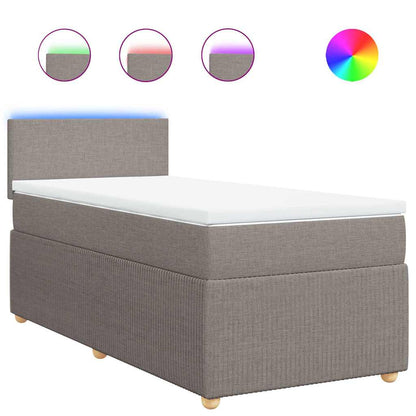Boxspringbett Mit Matratze Stoff Taupe