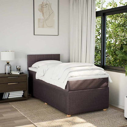 Boxspringbett Mit Matratze Stoff Dunkelbraun