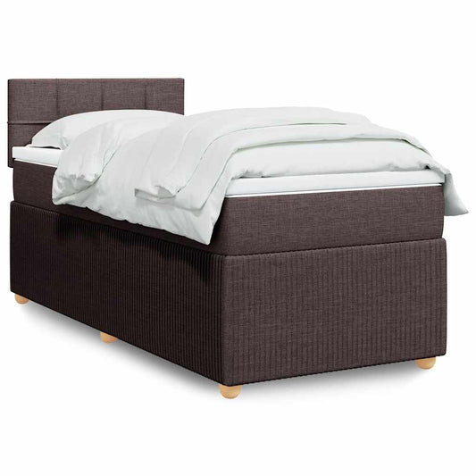 Boxspringbett Mit Matratze Stoff Dunkelbraun