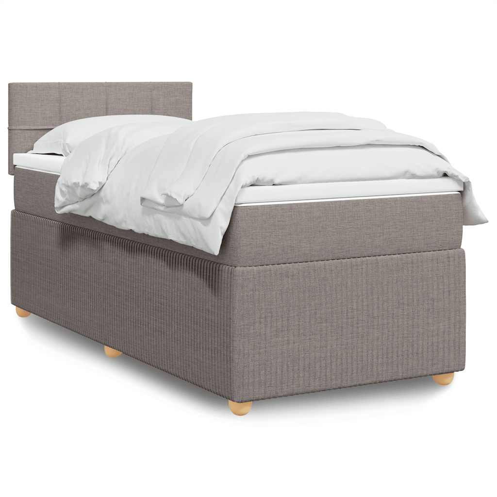Boxspringbett Mit Matratze Stoff Taupe