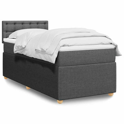Boxspringbett Mit Matratze Stoff Dunkelgrau