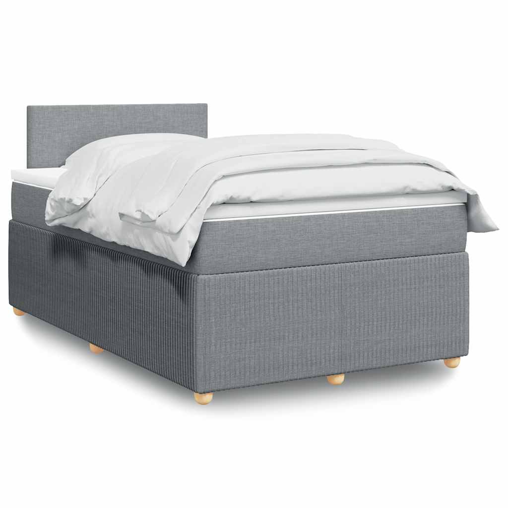 Boxspringbett Mit Matratze Stoff Hellgrau