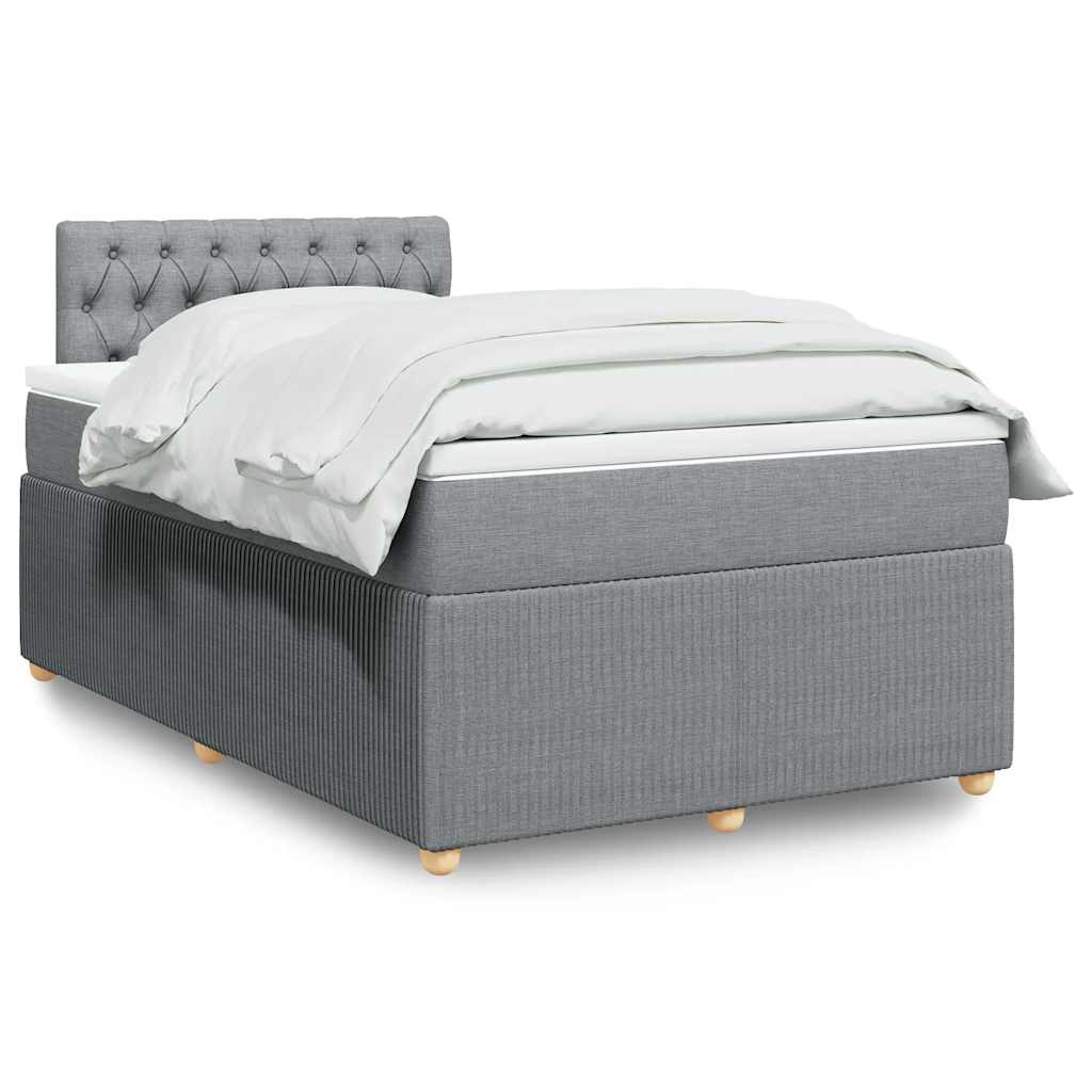 Boxspringbett Mit Matratze Stoff Hellgrau