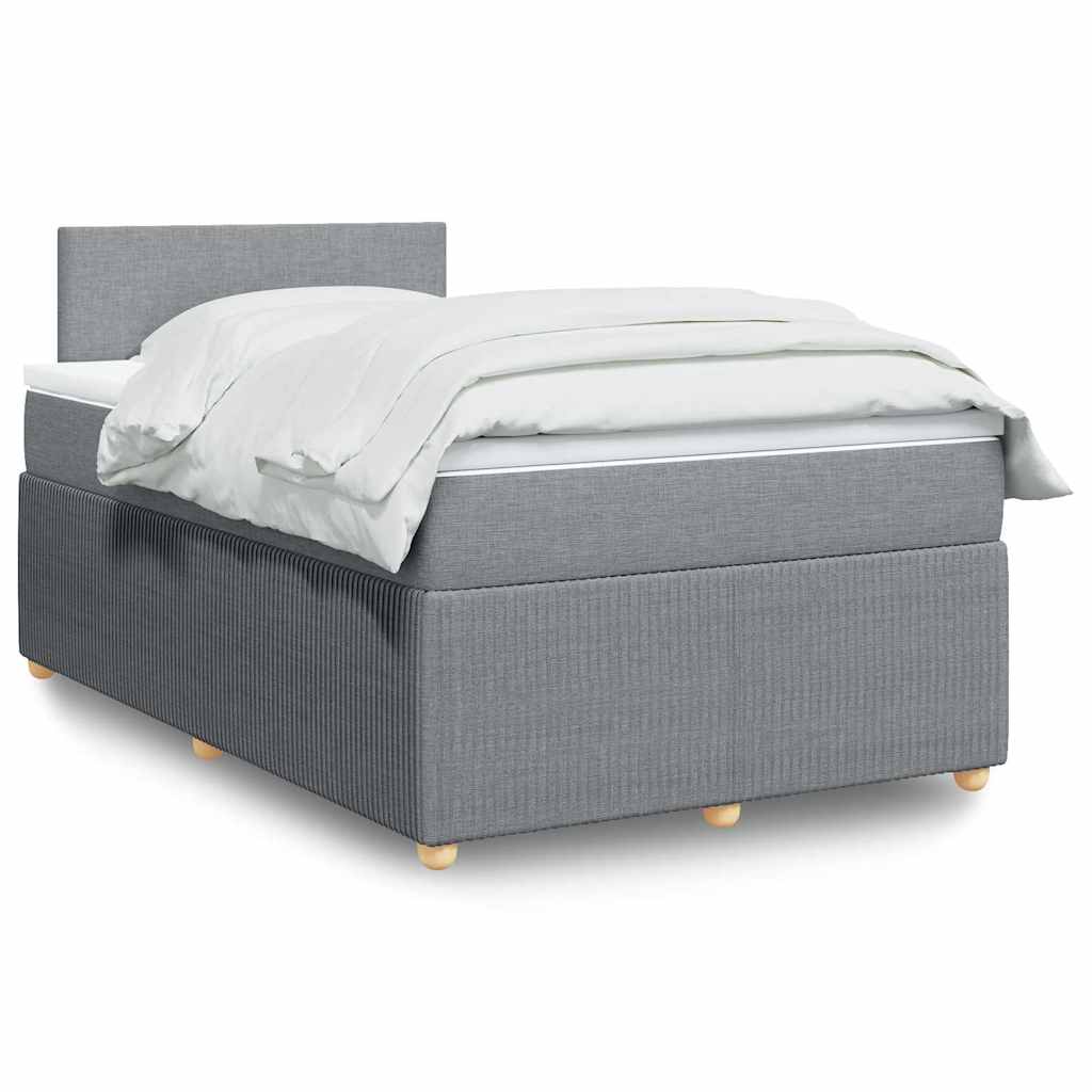 Boxspringbett Mit Matratze Stoff Hellgrau