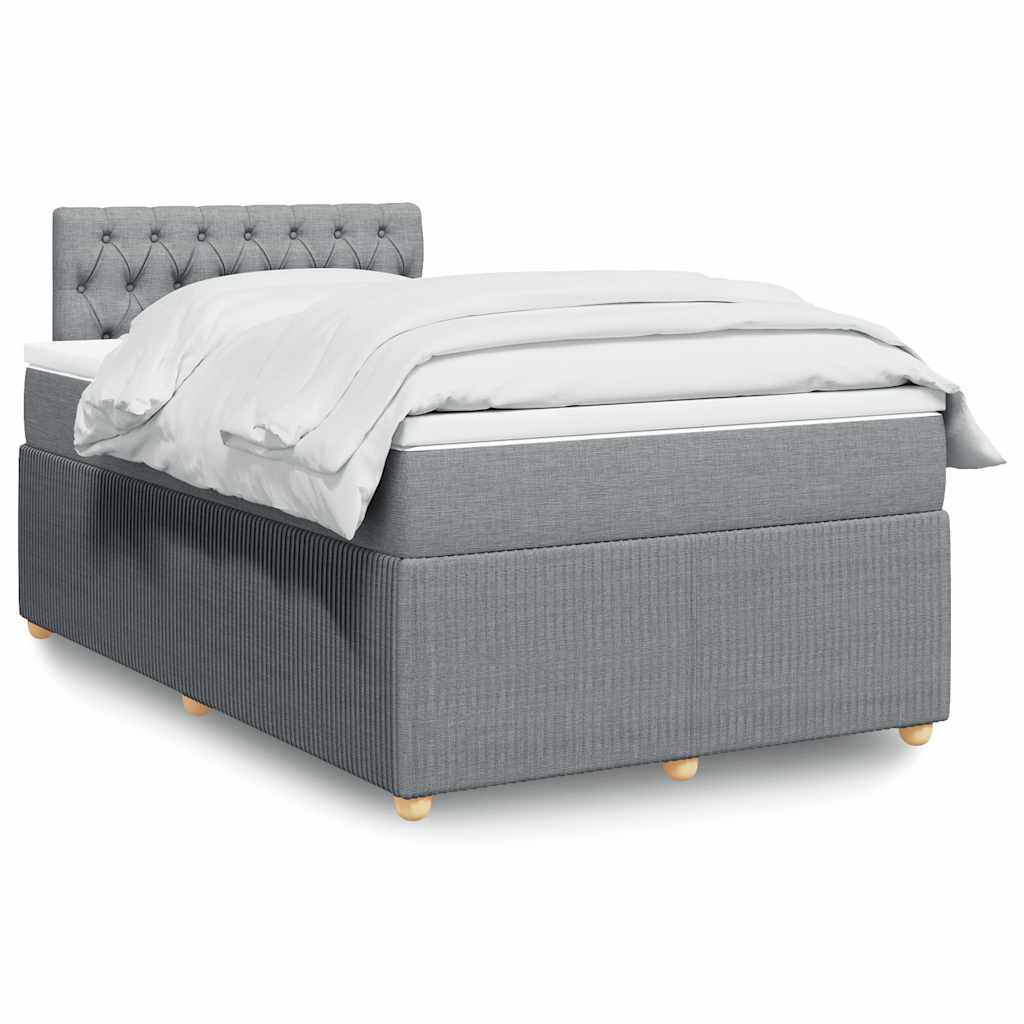 Boxspringbett Mit Matratze Stoff Hellgrau
