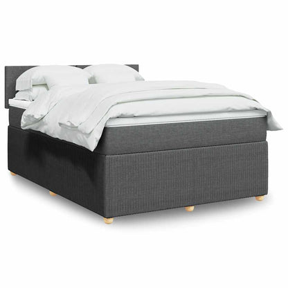 Boxspringbett Mit Matratze Stoff Dunkelgrau