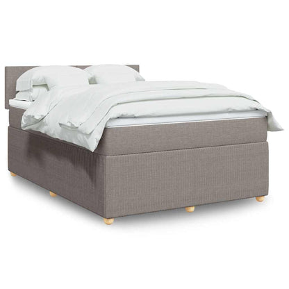 Boxspringbett Mit Matratze Stoff Taupe
